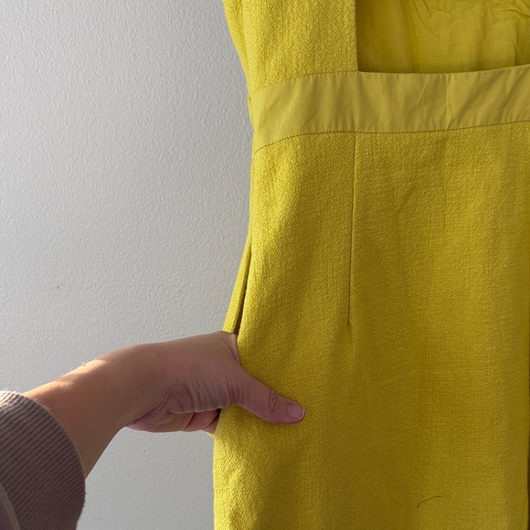 Anthropologie Maeve Sleeveless Mini Dress With Back Cutout In Chartreuse - Picture 6 of 12